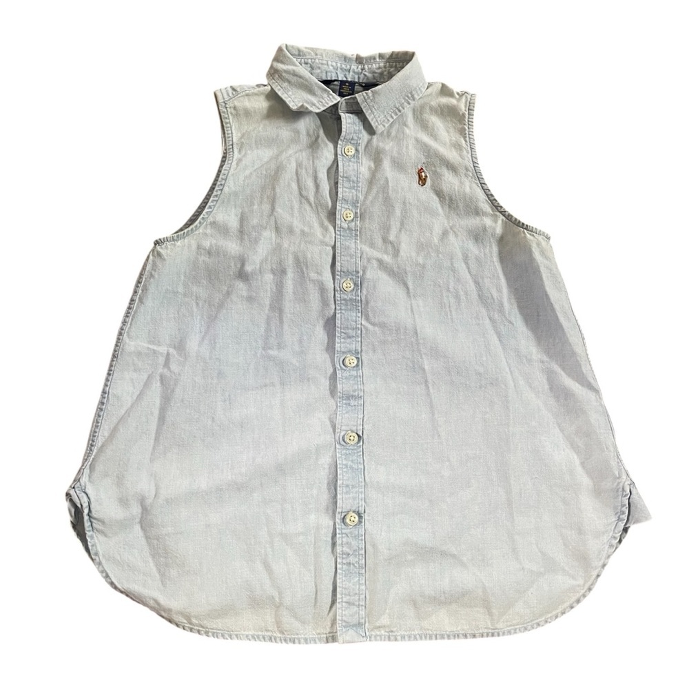 Polo Ralph Lauren Sleeveless Chambray Shirt 16 Years Girl